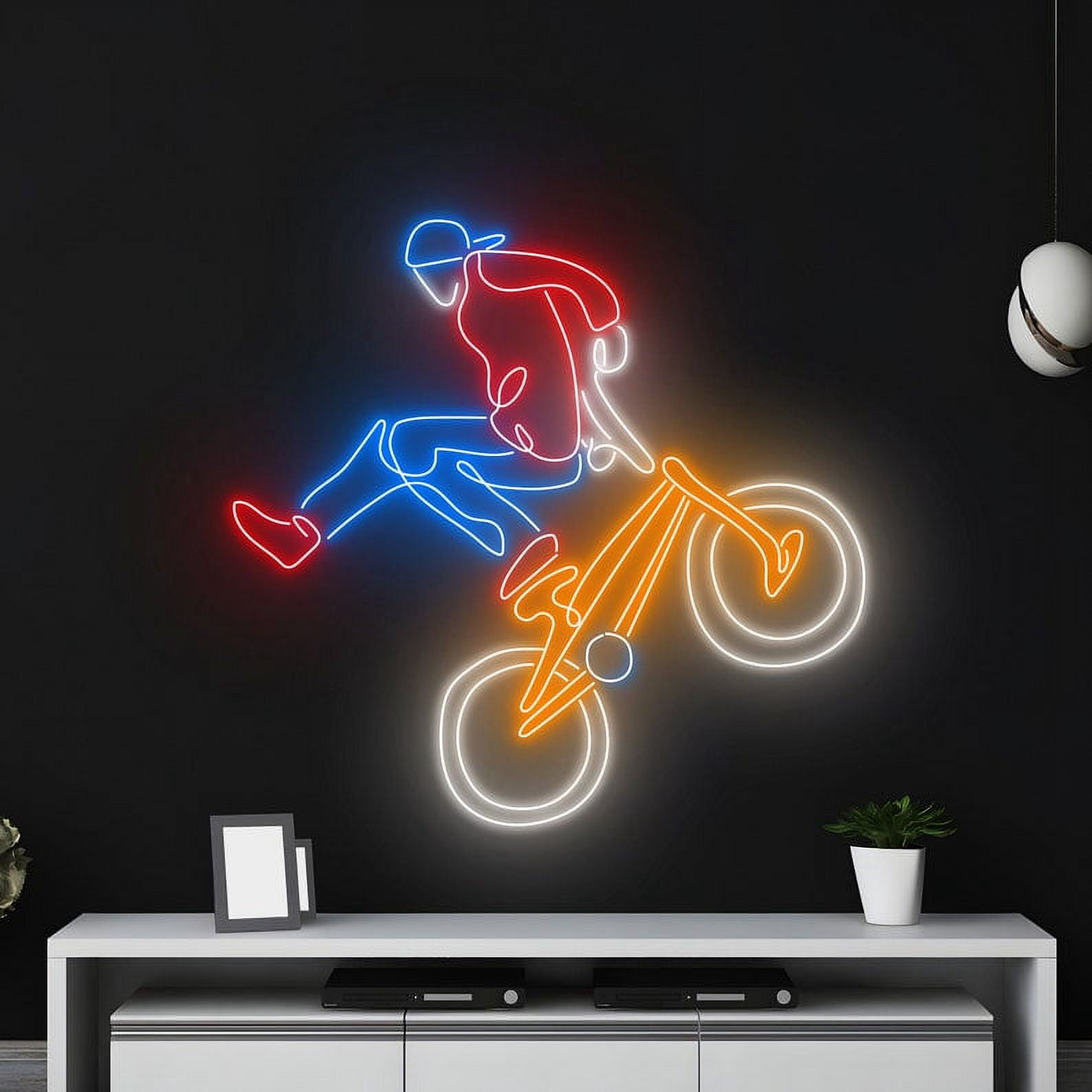 Handmadetneonsign BMX Freestyle Sport Neon Sign, BMX Freestyle Art Decor, Cycling BMX Freestyle Wall Decor