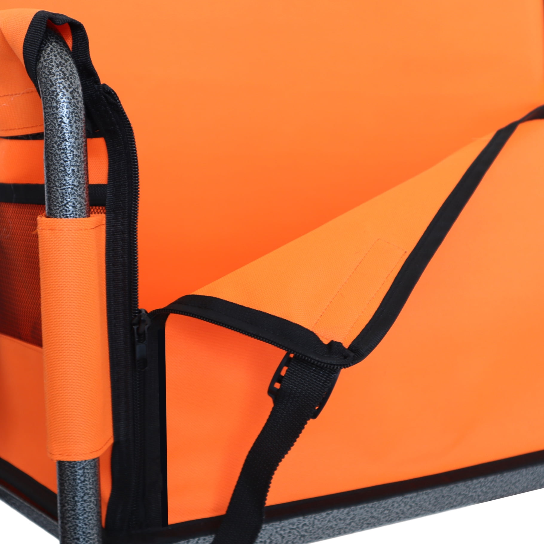 3-in-1 Wagon Carts Foldable with Bench Seat, 500lbs Capacity Wagon with 360° Swivel Beach Tires, Heavy-Duty Utility Wagon for Camping & Beach, Orange
