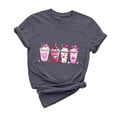thumbnail image 2 of Vmvidoty T-Shirt à Manches Courtes Imprimé Floral de la Saint-Valentin pour Femmes - Blouse Col Rond Romantique, 2 of 6