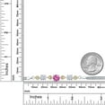 thumbnail image 4 of 925 Sterling Silver and 10k Yellow Gold Pink Created Sapphire White Moissanite and White Lab Grown Diamond Bracelet for Women (3.34 Cttw, Round 7MM and 6MM, 6.5/7/7.5 inch, Made in Italy), 4 of 4