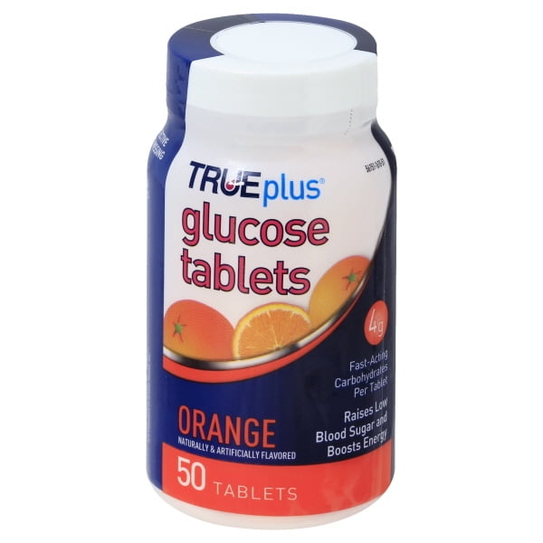 Trueplus Glucose Tablets Orange Flavor 50 Count