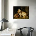 thumbnail image 4 of ARISTURING Lost Cabin Lop Eared Rabbits Print in Black Flat Frame Fine Artwork Painting Reproduction Wall Art Decor Poster Gift, 4 of 5