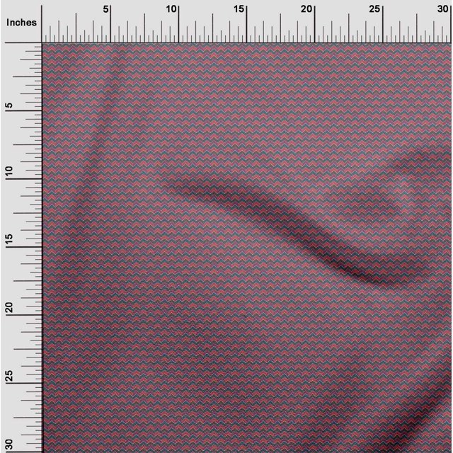 oneOone Viscose Chiffon Fabric Colorful Chevron Geometric Decor Fabric Printed BTY 42 Inch Wide