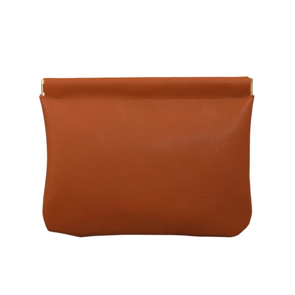 Ladies Small Makeup Bag for Purse, Purse organizer, Cosmetic Accessories Travel Set Organizer, Waterproof Portable Zipperless Self-Sealing Brown