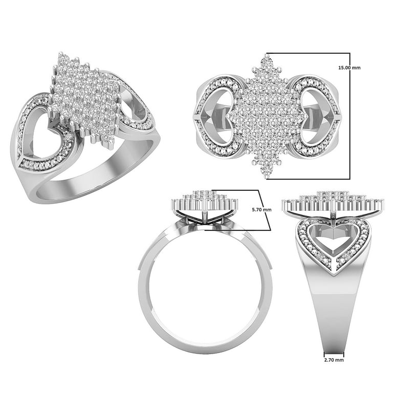 Dazzlingrock Collection 10K Gold Swirl Promise Ring - 0.10 Carat (1/10 CT) Natural Round White Diamonds, Ladies' Engagement Style