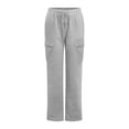 thumbnail image 5 of BODOAO Cargo Sweatpants for Women Wide Leg Cargo Pants High Waisted Sweats Pants with Pockets Drawstring Baggy Joggers Pants Ladies' Sweatpants Sweatpants High Waist Yoga Sports Belt Pocket Grey M, 5 of 8