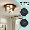 thumbnail image 5 of HKMGT Seeded Glass Ceiling Light, 2-Light Flush Mount Fixture, Dimmable, Matte Black, for Kitchen Hallway Bedroom Bathroom(2-Pack), 5 of 10