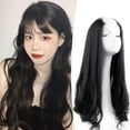 thumbnail image 1 of EIMELI Demi-Perruques Pièce de Cheveux Perruque Bouclée Couleur Noire Perruques en Forme de U Vagues Noires, 1 of 7
