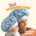 thumbnail image 3 of Red by Kiss 2-in-1 Mommy & Me Satin Bonnet Sleep Cap for Adult and Babies, Soft, Stretchy, and Safe, Protects Fragile Hair from Frizz & Breakage, Friction Bald Spots (Cheetah, 6-18M), 3 of 11