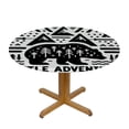 thumbnail image 3 of PIKWEEK Washable for Home Kitchen Outdoor Decoration Little Adventurer Bear Mountain Arrow Wild Animal Nature Forest Travel Round Tablecloth White, 3 of 8