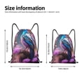 thumbnail image 5 of Yiaed Beautiful Flower Blue Bird Print Drawstring Bags Drawstring Backpack Bulk String Back Pack Gym Sport Bag-Medium, 5 of 5