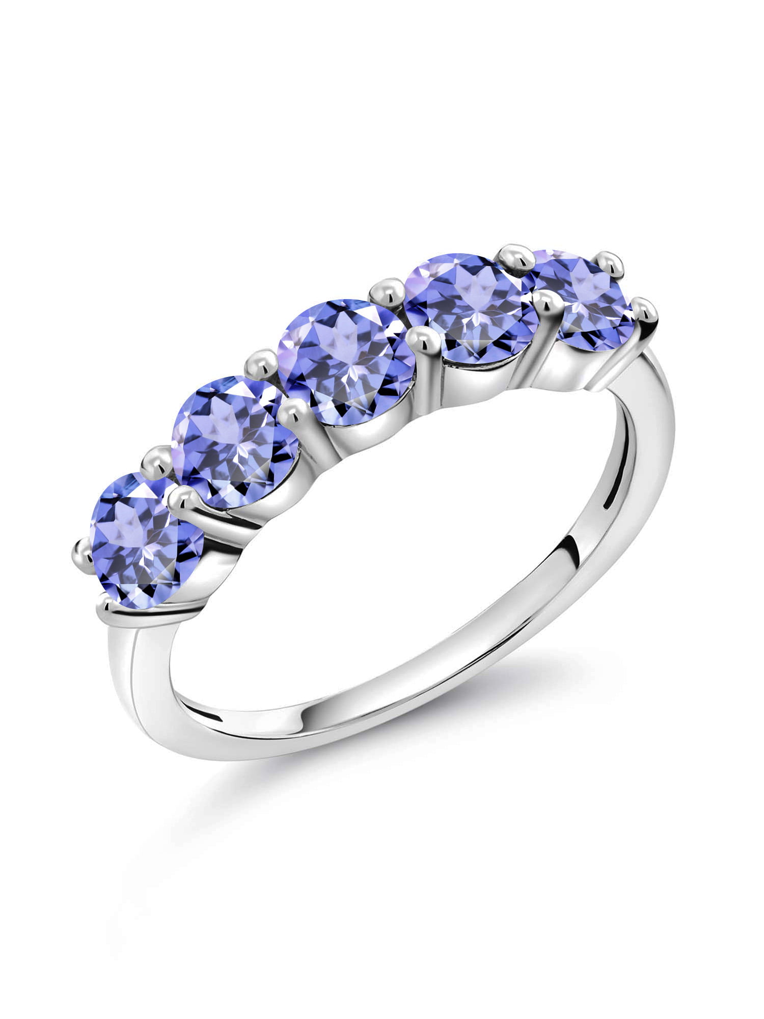 SVC-JEWELS 14k Yellow Gold Plated 925 Sterling Silver Blue Tanzanite Cluster Engagement Wedding Band Ring Mens