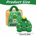 thumbnail image 7 of Christmas Tree Dumpling Plush Toy, Dark Green Stuffed Bao with Stars and Holly, Holiday Collectible Plush with Bamboo Steamer Box, 7 of 7
