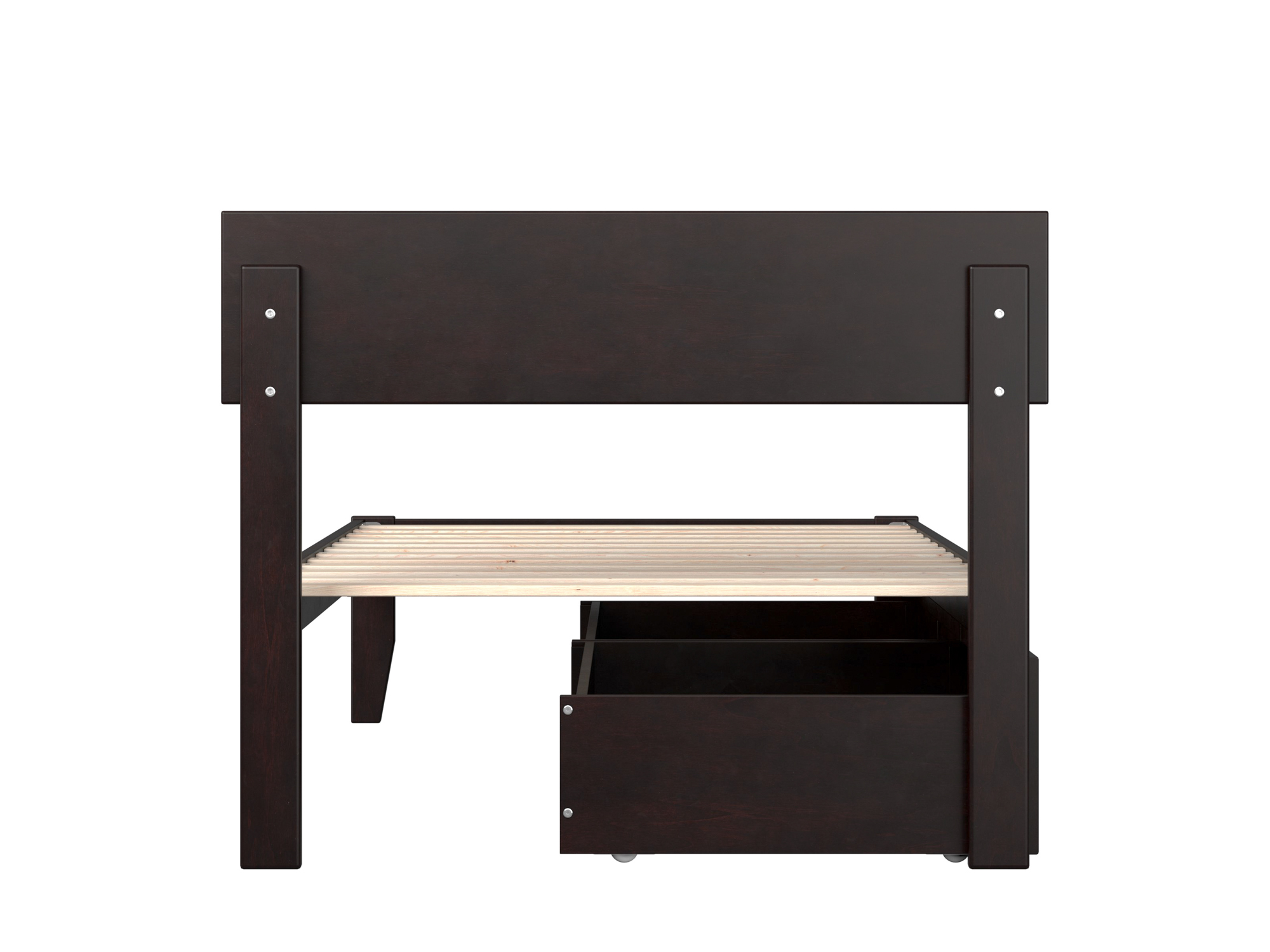 AFI Boston 14" Twin Wood Platform Bed Frame with Set of 2 Storage Drawers, Espresso