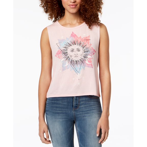 Rebellious One Juniors Graphic Tank Top Blush L
