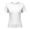 thumbnail image 3 of Krdevn Girls Solid Ribbed Short Sleeve T Shirt Raglan Crew Neck Slim Fitted Casual Basic Tee Daily Wear Top 9-10 Years,White, 3 of 4