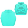 thumbnail image 6 of inhzoy Kids Girls Mock Neck Basic Crop Top Criss Cross Back Solid Color Jazz Latin Dance Sports Bra Light Green 10, 6 of 6