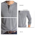 thumbnail image 4 of Camisa de manga larga ajustada para hombre, de color gris claro, con cuello redondo y detalle de botones, ideal para la oficina, para otoño, 4 of 5