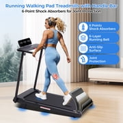 3.5HP Foldable Walking Pad with Incline & Handle, LED Display, 0.6-10MPH, 400LBS Capacity Portable Treadmill for Home Workouts