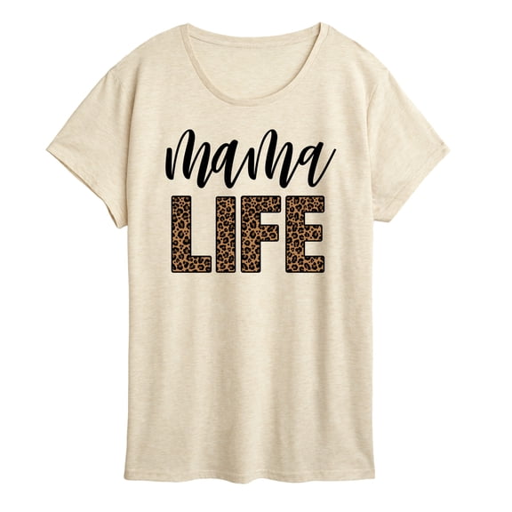 Instant Message - Mama Life Leopard Short Sleeve Graphic T-Shirt