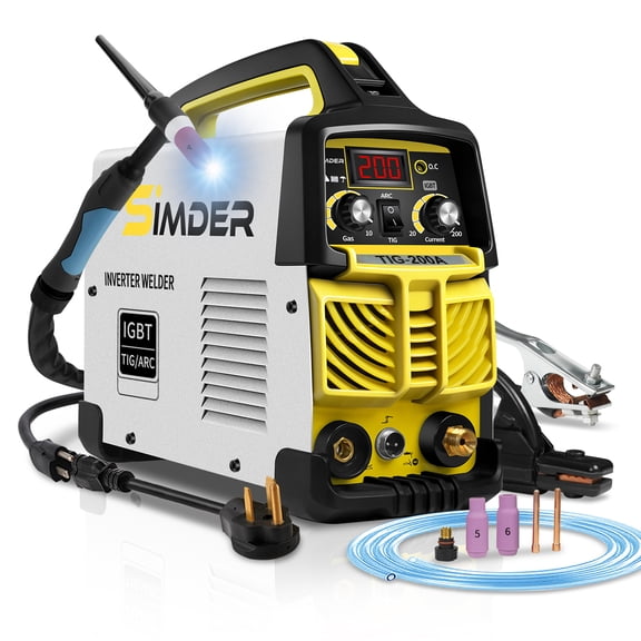 SSIMDER 2-in-1 Lift TIG/Stick Welder, 140A Portable Dual Voltage 110V/220V Welding Machine for Home DIY, Auto Repair, and Metalwork