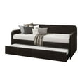 thumbnail image 2 of Home Design Tiara Twin Daybed with Upholstered Frame and Pull-Out Trundle, Casual Design for Bedroom and Guestroom, Dark Brown, 2 of 5