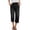 Black, variant on Women's High Waisted Jeans Pants Summer Casual Elastic Waist Stretchy Capri Pants with Pockets by Yigetop Black L