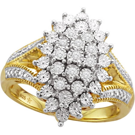 Diamond-Accent 10kt Yellow Gold over Sterling Silver Cocktail Ring