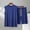 01 Blue, variant on Men's 2 Piece Outfits Acid Wash Sleeveless Shirts and Shorts Track Suits Casual Summer Lounge Fashion Set