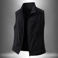 thumbnail image 5 of YFNNUP Big and Tall Men's Golf Vest Lightweight Casual Sleeveless Jacket Outerwear Windproof Water Resistant Grid Lining Vests with Zipper Pockets Black,XXL, 5 of 7
