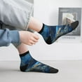 thumbnail image 2 of Fuzoiu Golden Blue Mountains Print Adult Socks, Crew Moisture-wicking Socks, Unisex Cushion Crew Socks,Casual Sports Ankle Socks, 2 of 7