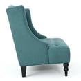 thumbnail image 5 of GDF Studio Leona Contemporary Tufted Fabric Wingback Loveseat, Dark Teal and Dark Brown, 5 of 10