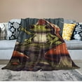 thumbnail image 2 of COMIO  Mushroom Throw Blanket - Soft, Fuzzy &amp; Warm Flannel Blankets for Travel, Office - Vintage Mushrooms Frog Throws Gift for Kids, 2 of 6