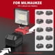 thumbnail image 2 of Luz de Trabajo 18V p/ Batería Milwaukee 18V, Luz Inalámbrica 27W 2700LM, Linterna LED de Inundación c/ cabezal ajust. 140° y puertos USB & Type-C (sin batería), 2 of 7