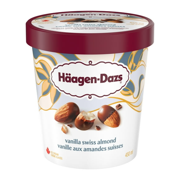 HAAGEN-DAZS Vanilla Swiss Almond 450 mL, HAGEN DAZS HD VANILLASWISSALM