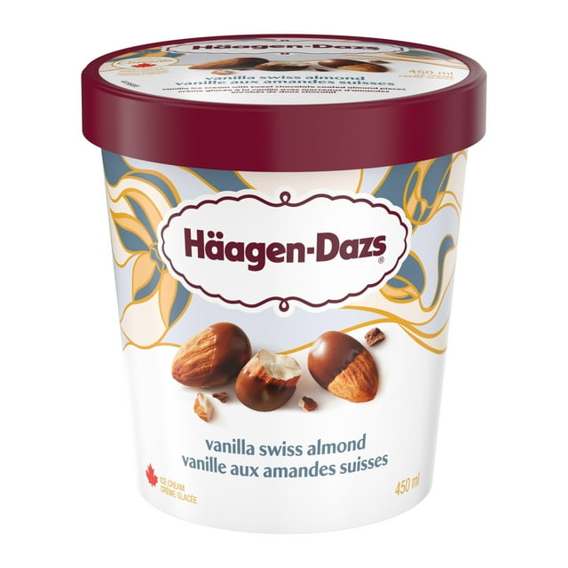 HAAGEN-DAZS Crème Glacée Md Vanille Aux Amandes Suisses 450 ml