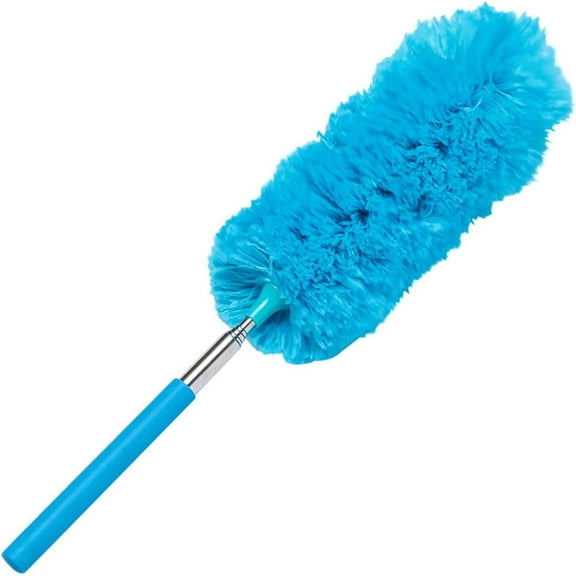 Microfiber Duster Extendable Telescopic Microfibre Cleaning Feather Duster Extending Brush for Cleaning High Ceiling Fan (as Show, One Size)