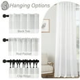 thumbnail image 4 of Topfinel Linen Curtains Soft Textured Semi Sheer Light Filtering Drapes Rod Pocket Back Tab Window Treatments for Living Room Bedroom, White, 50"x90", 2 Panels, 4 of 9