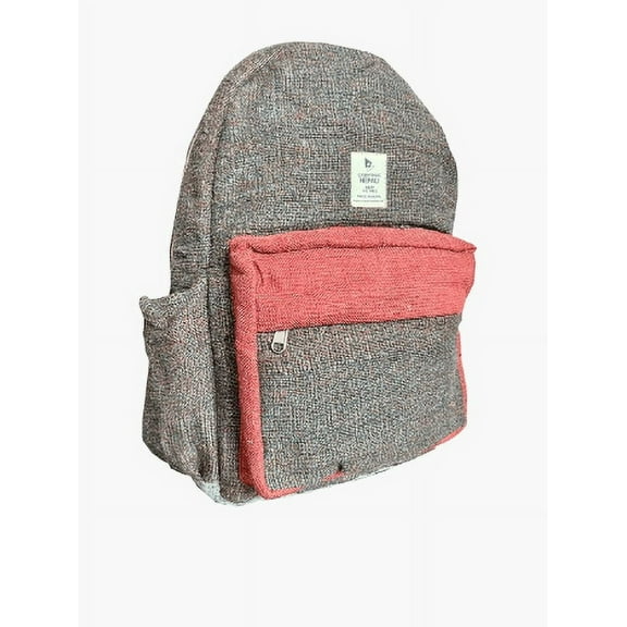Hemp Laptop Backpack Eco friendly Unisex Organic Hemp Bag handcrafted by the best artisans in Nepal- Tulip