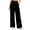 Black, variant on Long Pants for Women Fashion Fringe Drawstring Smocked High Waist Pants Straight Wide Leg pockets Pants