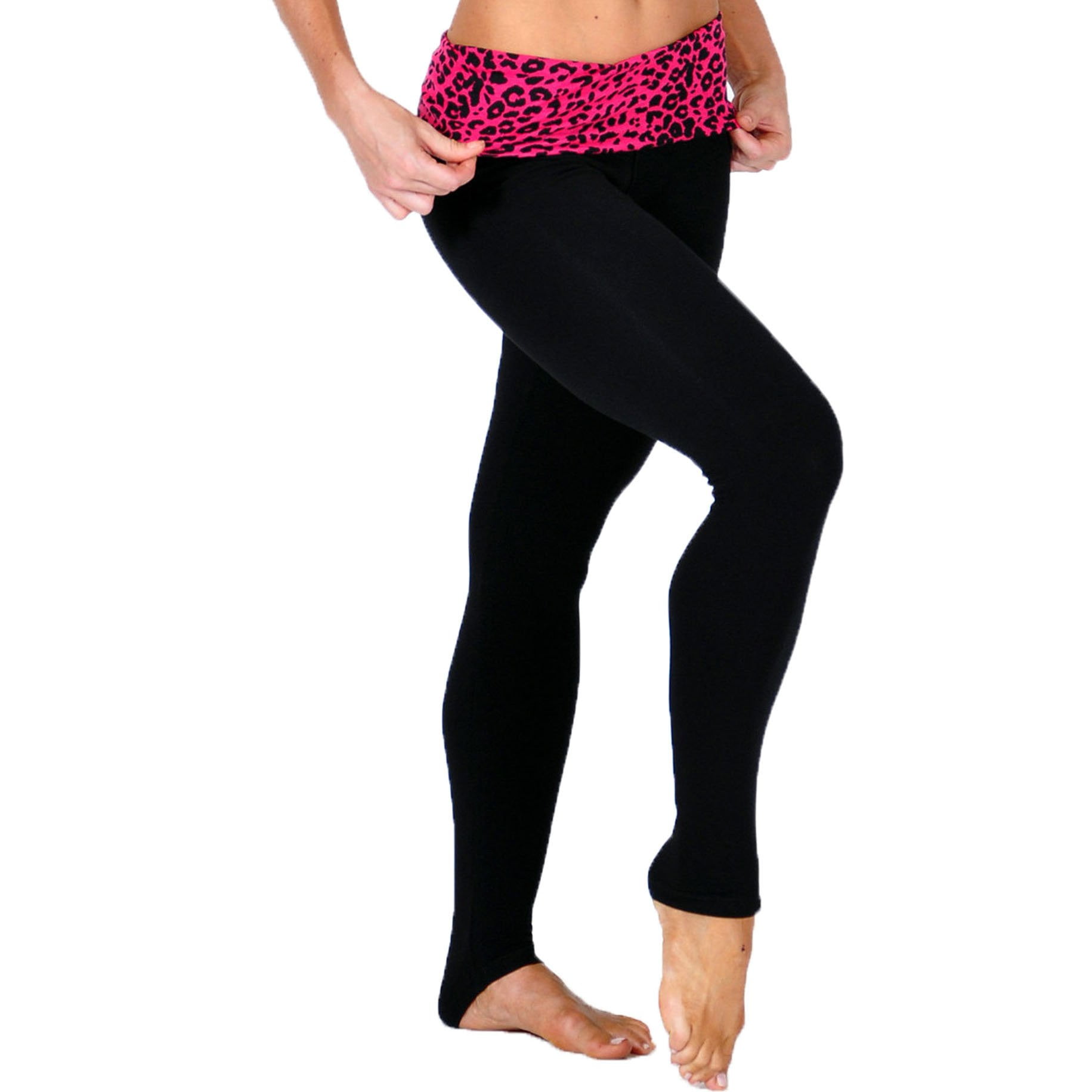 pink foldover leggings