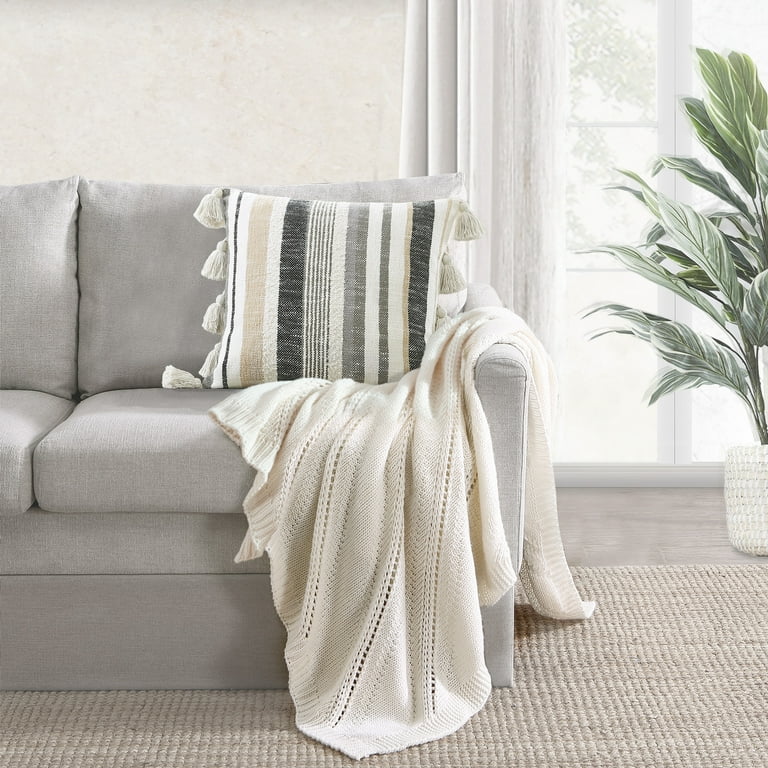 Oversized Stitched Lumbar Throw Pillow Neutral - Threshold™