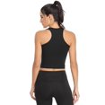 thumbnail image 2 of Cotton Workout Crop Top for Women Racerback Yoga Tank Tops Athletic Sports Shirts Exercise Undershirts 2 Pack Black Black S, 2 of 4