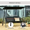 Adjustable Tilt Canopy Black Outsunny Patio Swing Chair with Breathable