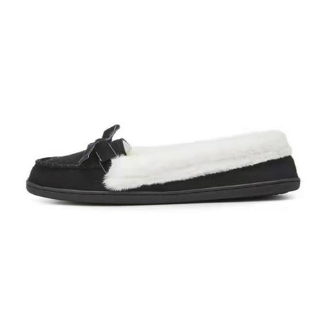 

KBKYBUYZ Women s Shoes Round Toe Retro Winter Bow Plush Velvet To Keep Warm Lazy Casual Plush Shoes