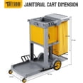 thumbnail image 5 of TUFFIOM Multifunctional Janitorial Cart with Key-Locking Cabinet,Cleaning Carts on Wheels,with 15 Gallon Collection Bag,500 lbs Capacity, Yellow&Gray, 5 of 17