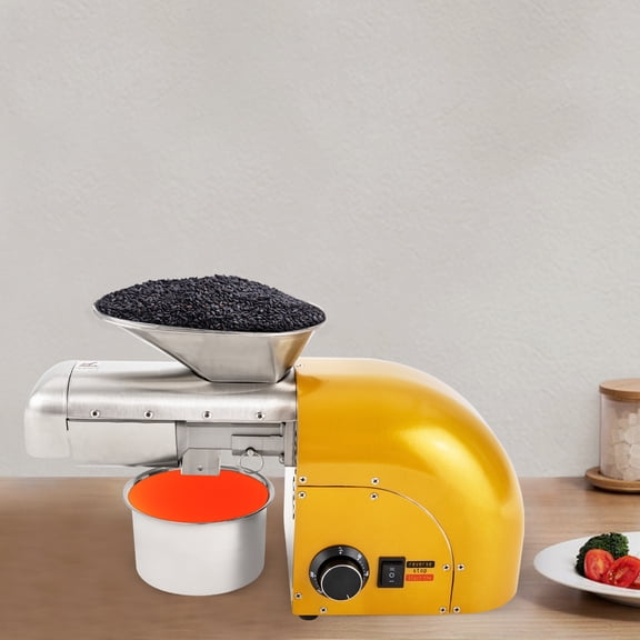 1800W Oil Press Machine, 110V Stainless Steel Design, Cold & Hot Press with 572°F Temp Control, for Nuts, Seeds, and Home Use