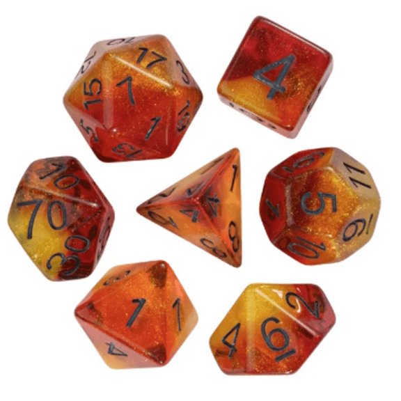 Pyroclasm DnD Dice Set | Poly RPG DnD Dungeons Dragons AD&D Pathfinder d20