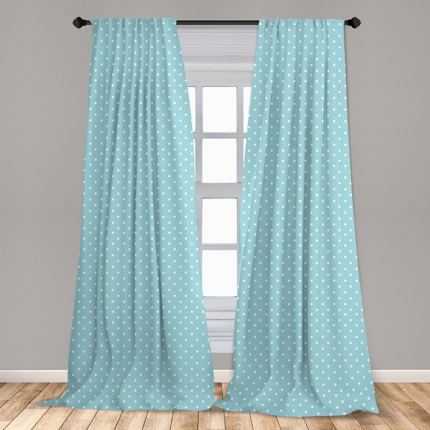 Lime Green Turquoise Polka-Dot fabric window decor treatment topper curtain Valance 13 by 42 