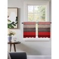 thumbnail image 3 of Red Grey Tier Curtains 36 Inch Length,Sheer Curtains for Bedroom Living Room Window Vintage Stripe Farmhouse Wood Grain Ombre Rod Pocket Drapes Kitchen Curtains Small Half Window 27.5"x36" 2 Panels, 3 of 6